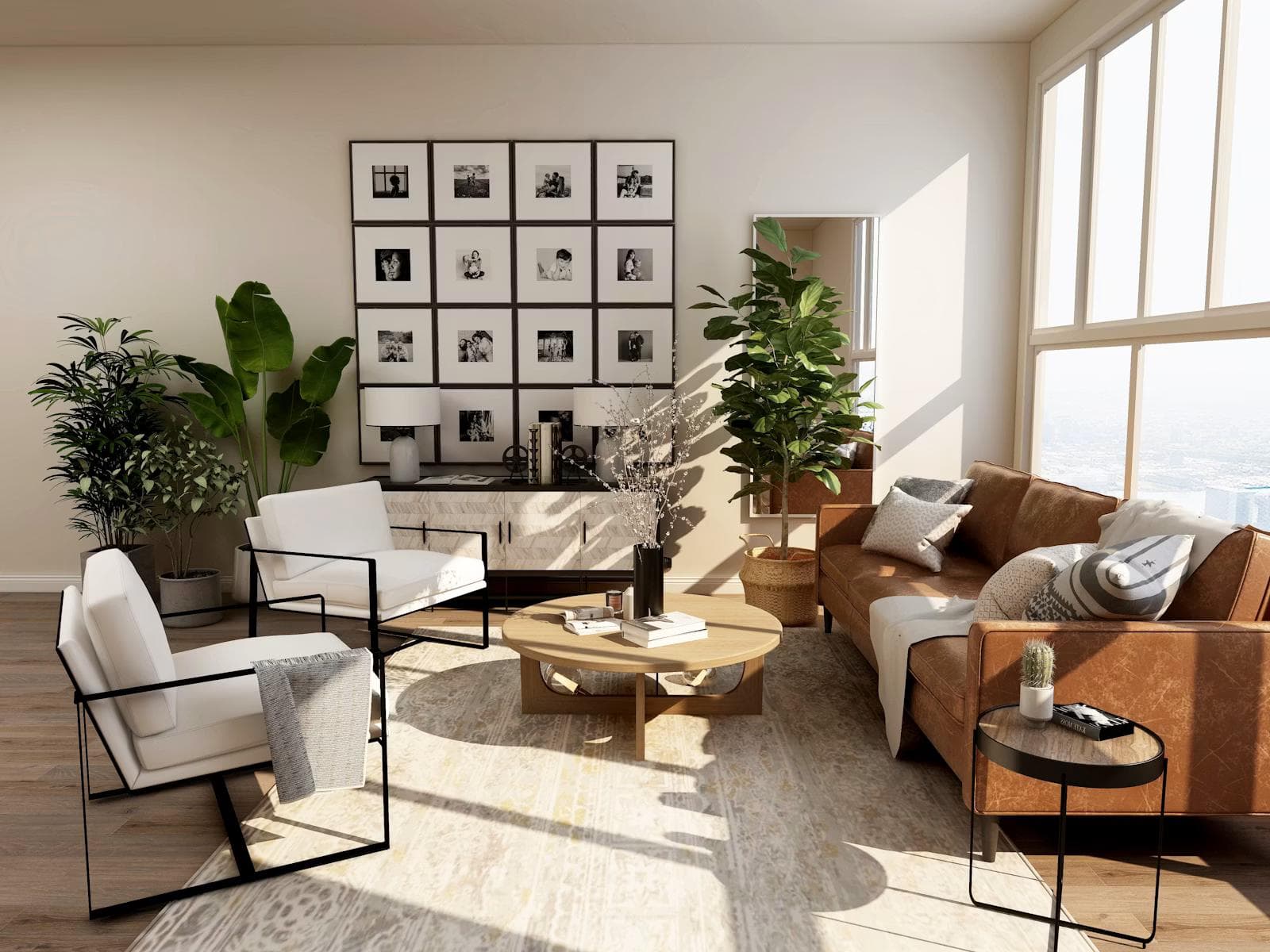 Renovated modern living room interior